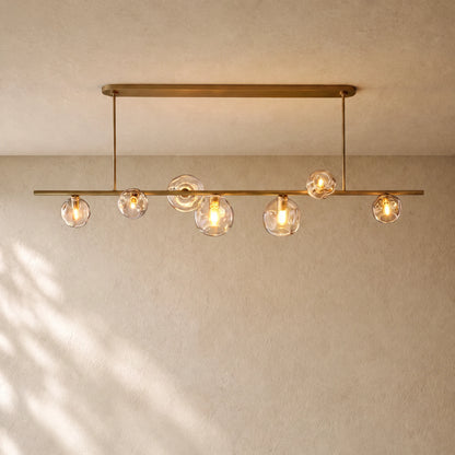 Bubble Clear Glass Linear Chandelier