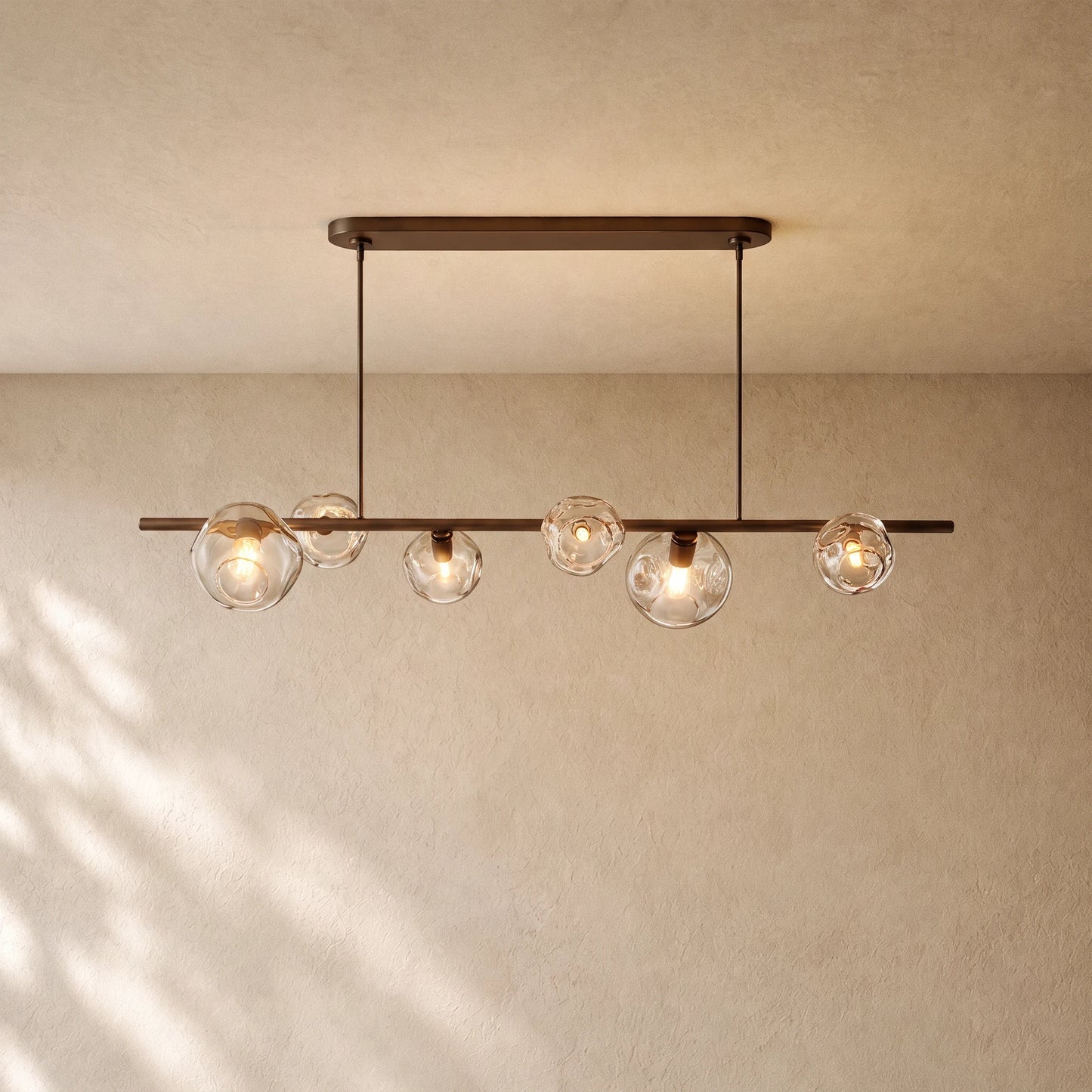 Bubble Clear Glass Linear Chandelier