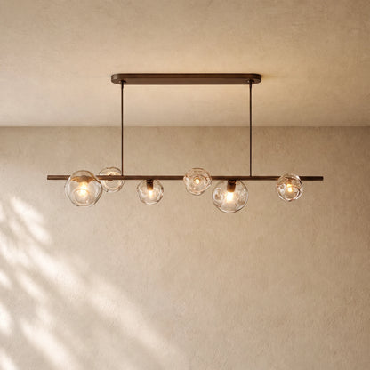 Bubble Clear Glass Linear Chandelier