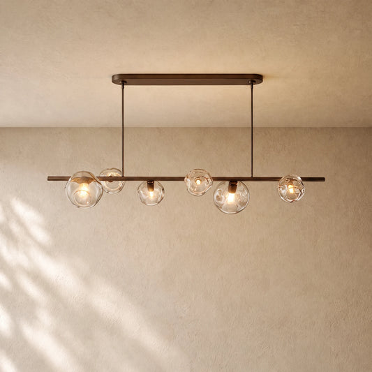 Bubble Clear Glass Linear Chandelier