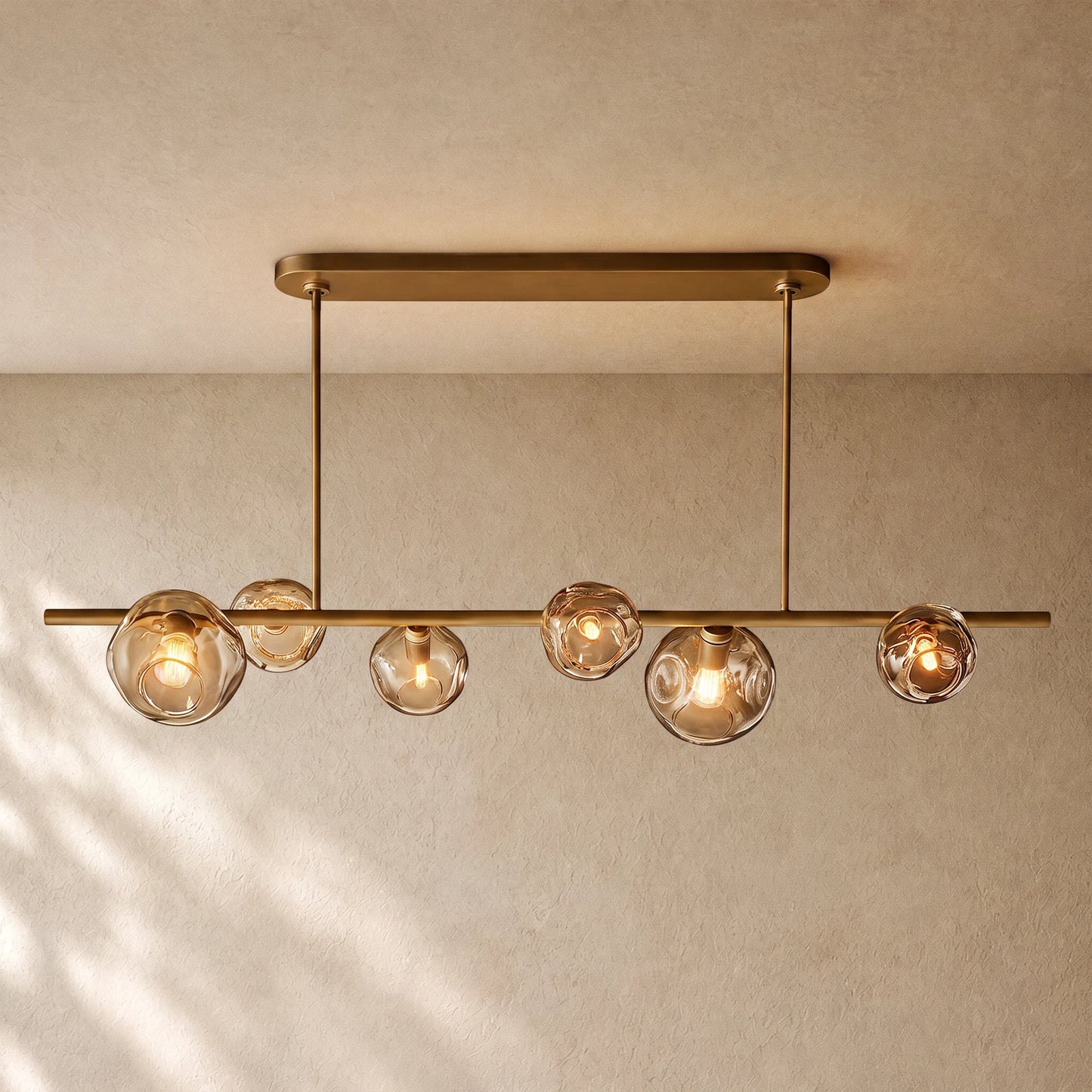 Bubble Clear Glass Linear Chandelier