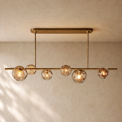 Bubble Clear Glass Linear Chandelier