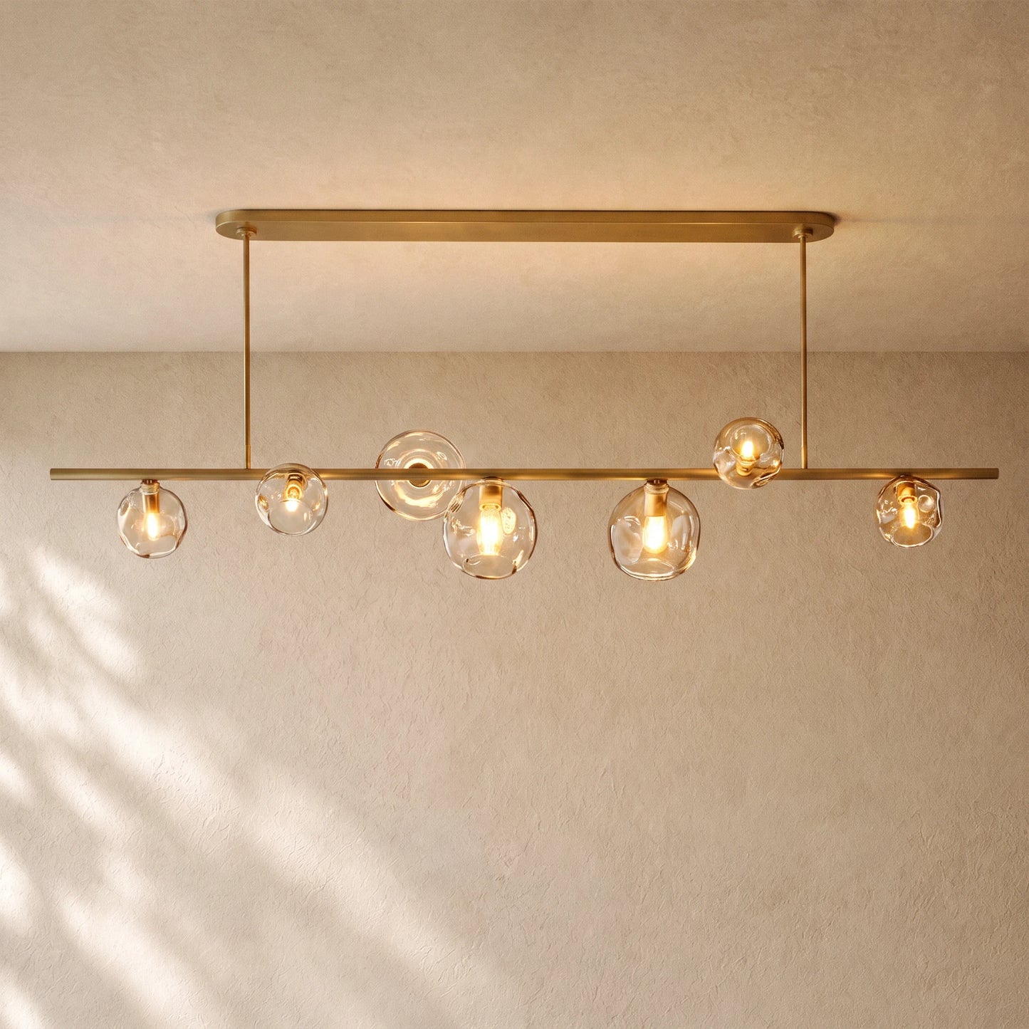 Bubble Clear Glass Linear Chandelier