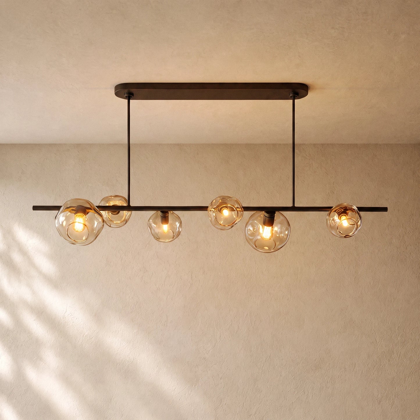 Bubble Clear Glass Linear Chandelier