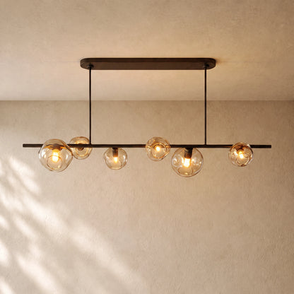 Bubble Clear Glass Linear Chandelier