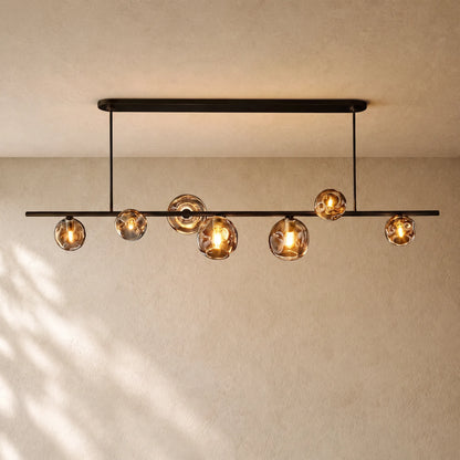 Bubble Clear Glass Linear Chandelier