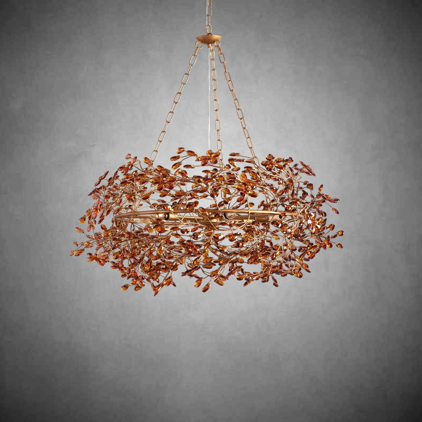 Fiore Crown Chandelier 39" 48" 60"-Chandelier-morylighting-BRASS/AMBER-39"-Morylighting