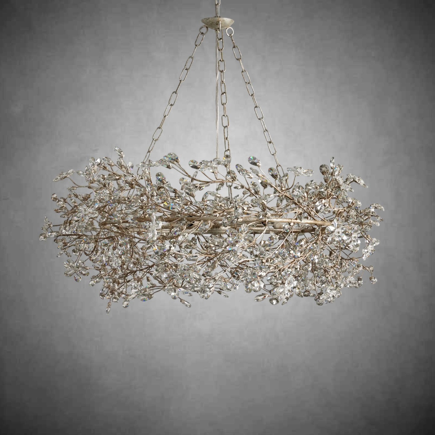 Fiore Crown Chandelier 39" 48" 60"-Chandelier-morylighting-SILVER-39"-Morylighting