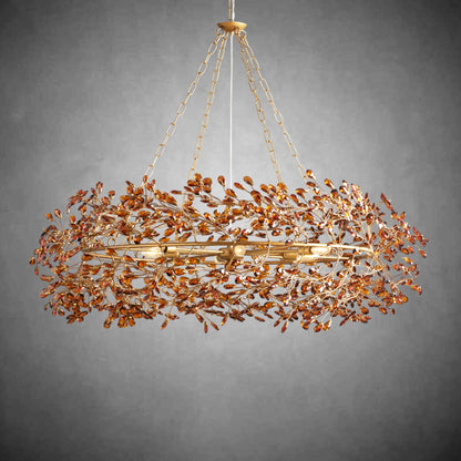 Fiore Crown Chandelier 39" 48" 60"-Chandelier-morylighting-BRASS/AMBER-48"-Morylighting
