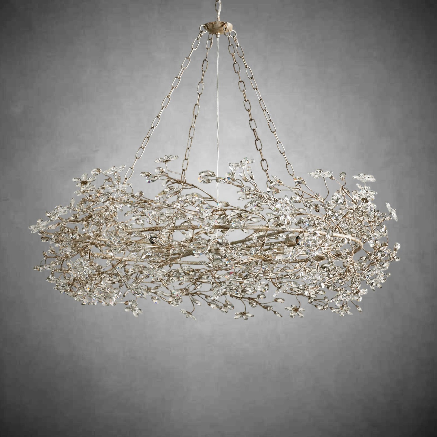 Fiore Crown Chandelier 39" 48" 60"-Chandelier-morylighting-SILVER-48"-Morylighting