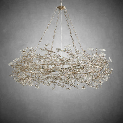 Fiore Crown Chandelier 39" 48" 60"-Chandelier-morylighting-SILVER-48"-Morylighting