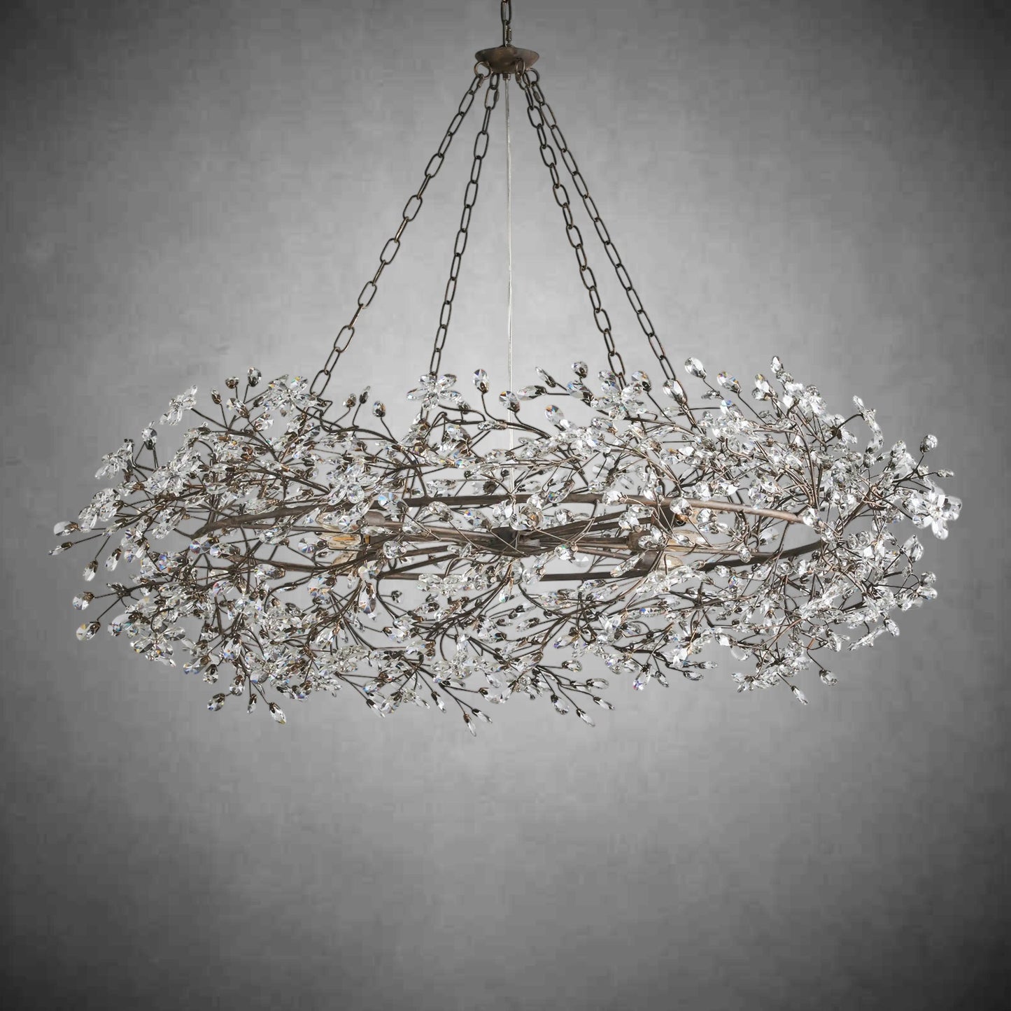 Fiore Crown Chandelier 39" 48" 60"-Chandelier-morylighting-BRONZE-48"-Morylighting