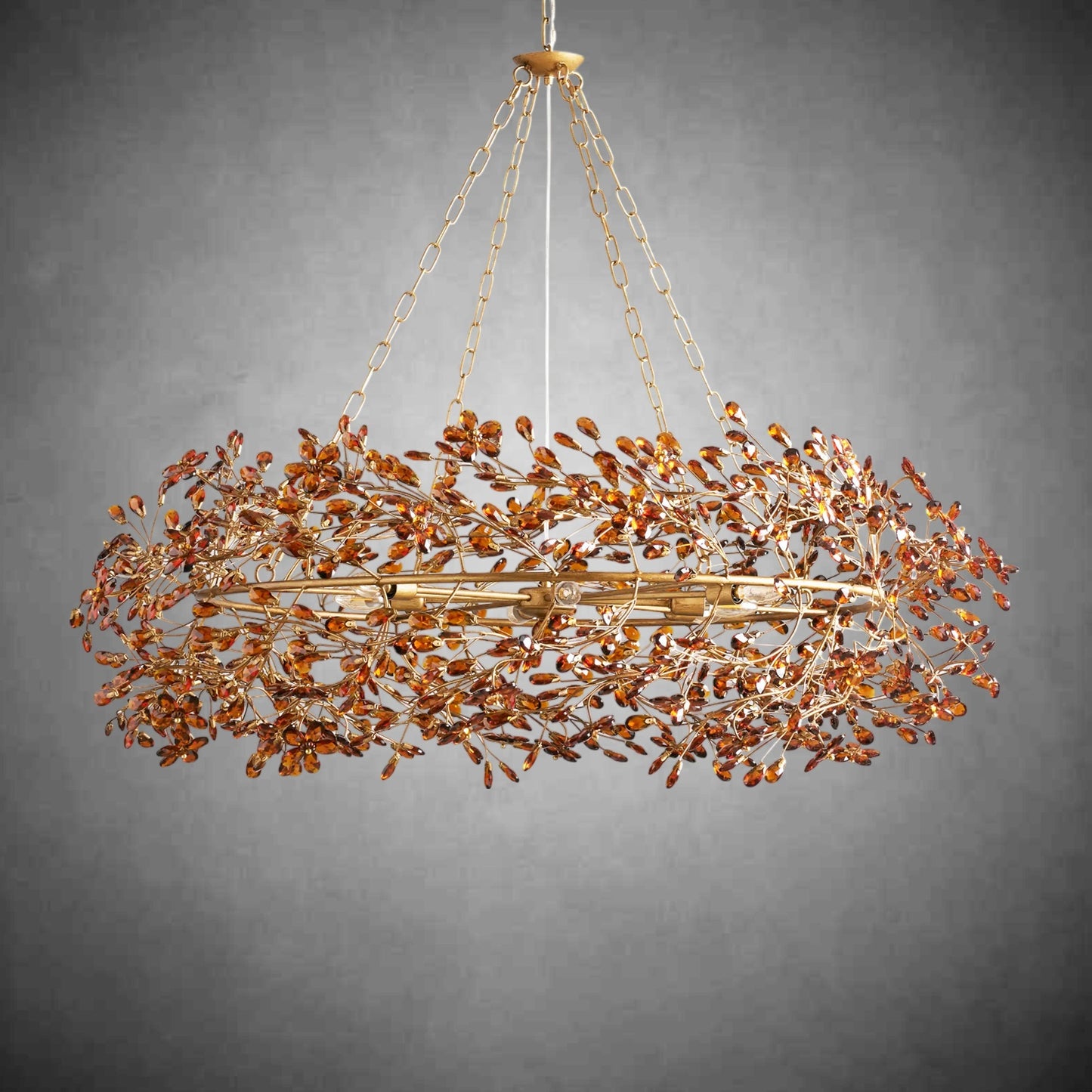 Fiore Crown Chandelier 39" 48" 60"-Chandelier-morylighting-BRASS/AMBER-60"-Morylighting