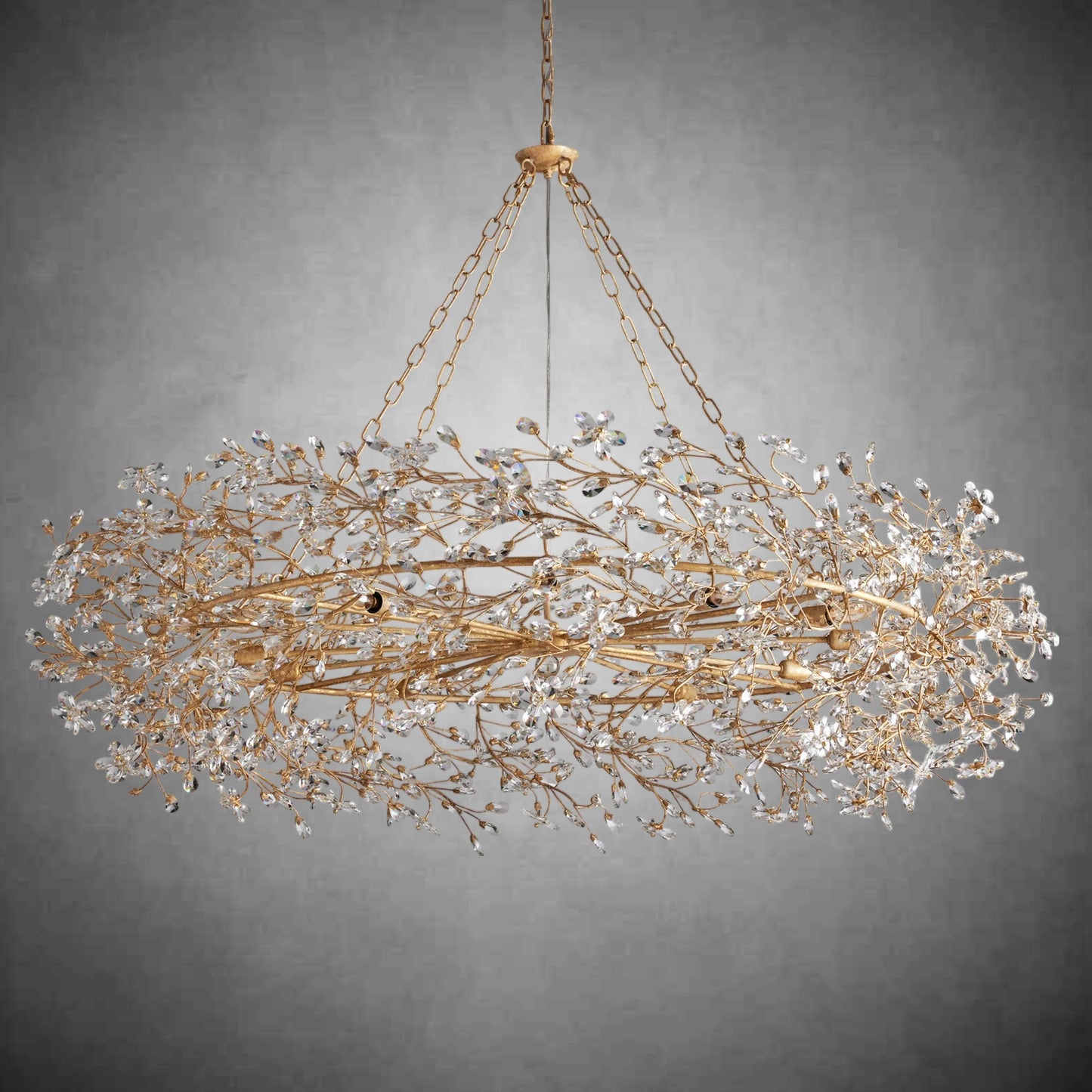 Fiore Crown Chandelier 39" 48" 60"-Chandelier-morylighting-GOLD-48"-Morylighting