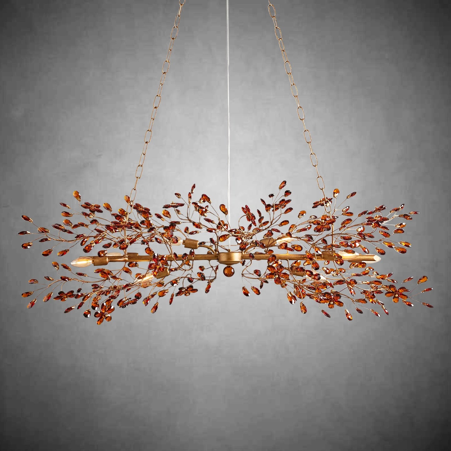 Fiore Linear Chandelier 43" 51" 68"W-Chandelier-morylighting-BRASS/AMBER-51"-Morylighting