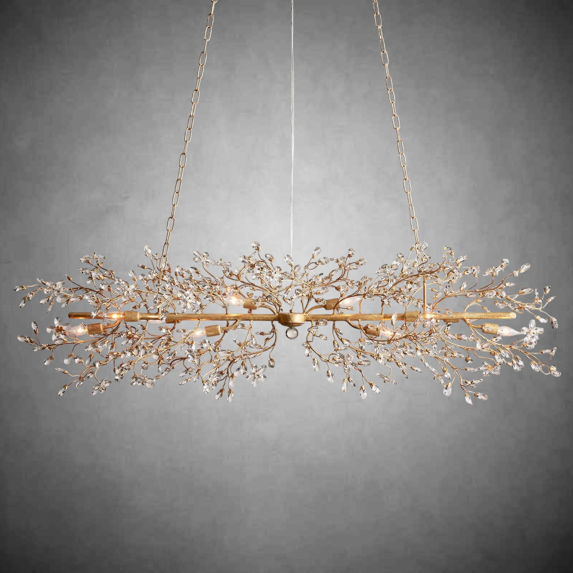 Fiore Linear Chandelier 43" 51" 68"W-Chandelier-morylighting-GOLD-43"-Morylighting