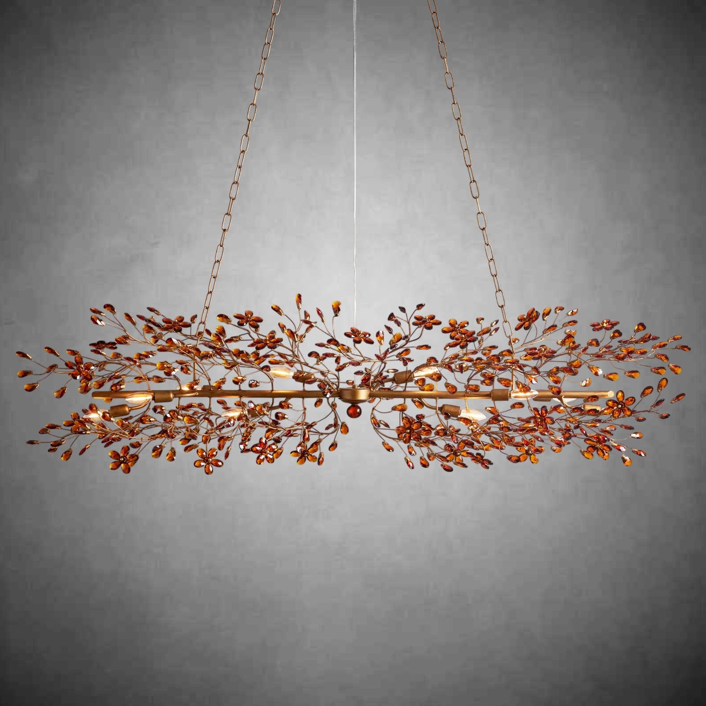 Fiore Linear Chandelier 43" 51" 68"W-Chandelier-morylighting-BRASS/AMBER-68"-Morylighting