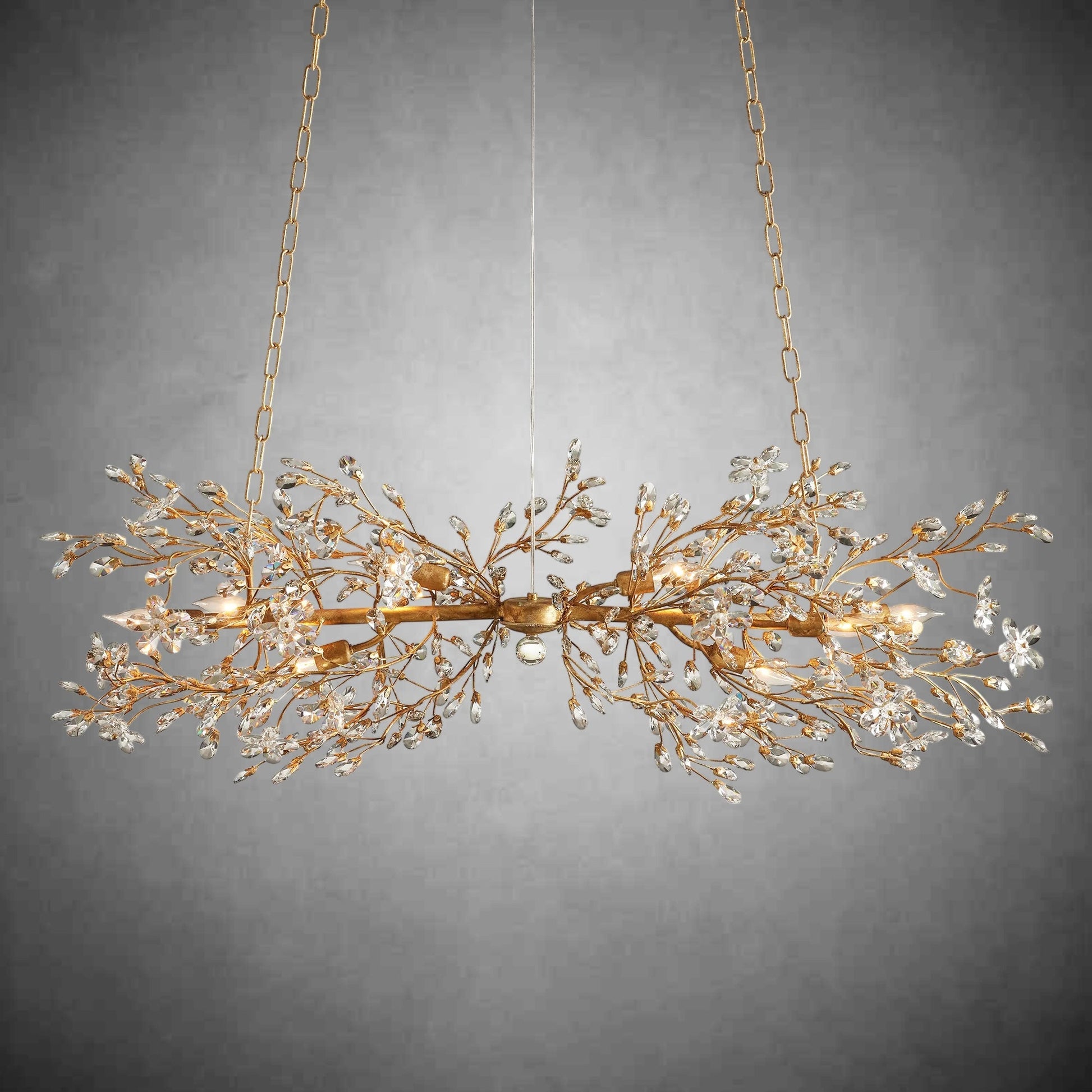 Fiore Linear Chandelier 43" 51" 68"W-Chandelier-morylighting-GOLD-43"-Morylighting