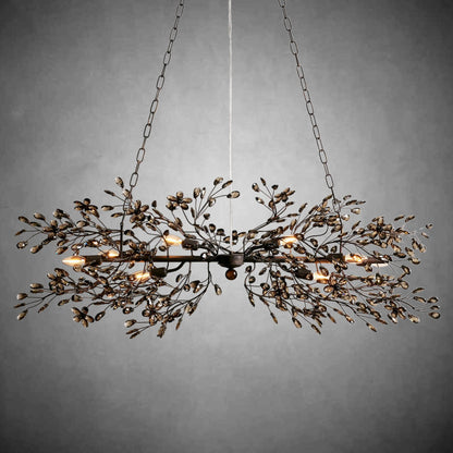 Fiore Linear Chandelier 43" 51" 68"W-Chandelier-morylighting-BRONZE/SMOKE-43"-Morylighting
