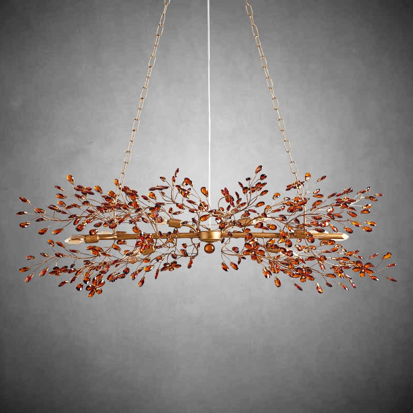 Fiore Linear Chandelier 43" 51" 68"W-Chandelier-morylighting-BRASS/AMBER-43"-Morylighting