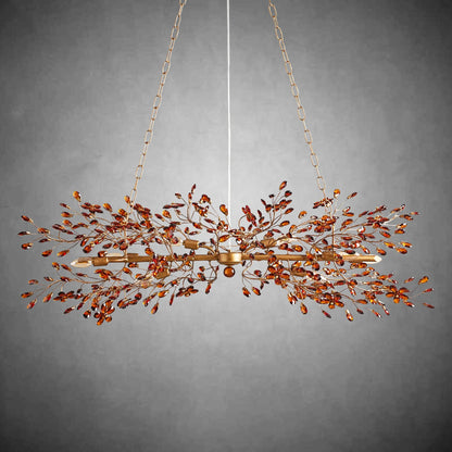 Fiore Linear Chandelier 43" 51" 68"W-Chandelier-morylighting-BRASS/AMBER-43"-Morylighting