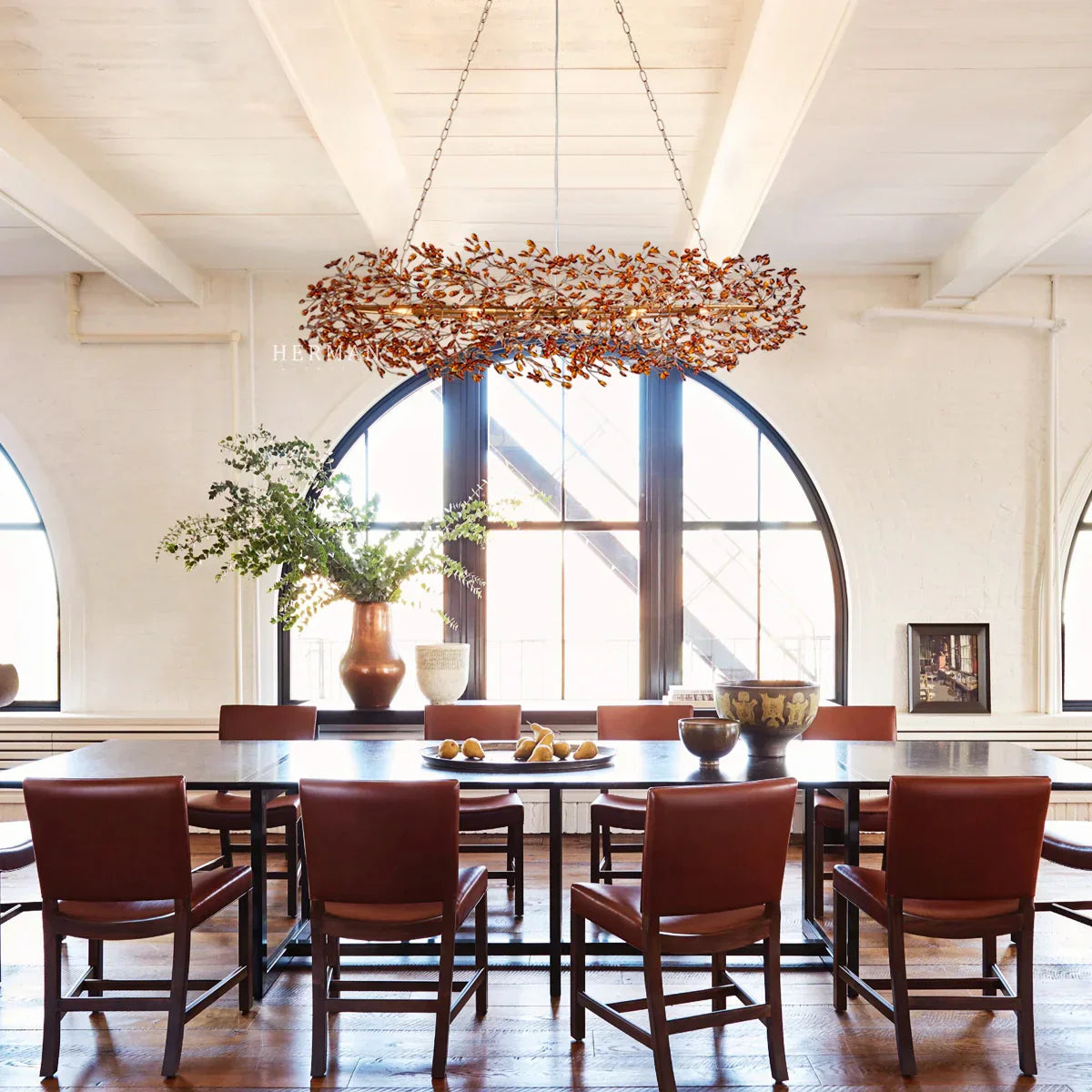 Fiore Oval Chandelier 62'' 74''-Chandelier-morylighting-BRASS/AMBER-62"-Morylighting