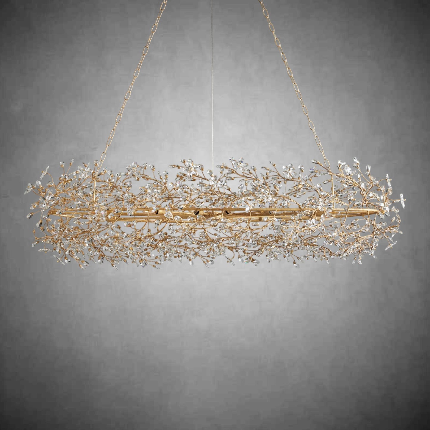 Fiore Oval Chandelier 62'' 74''-Chandelier-morylighting-GOLD-74"-Morylighting