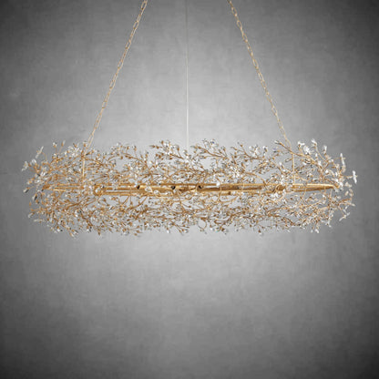 Fiore Oval Chandelier 62'' 74''-Chandelier-morylighting-GOLD-74"-Morylighting