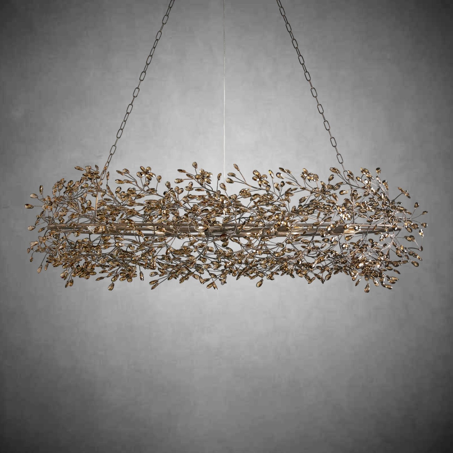 Fiore Oval Chandelier 62'' 74''-Chandelier-morylighting-BRONZE-74"-Morylighting