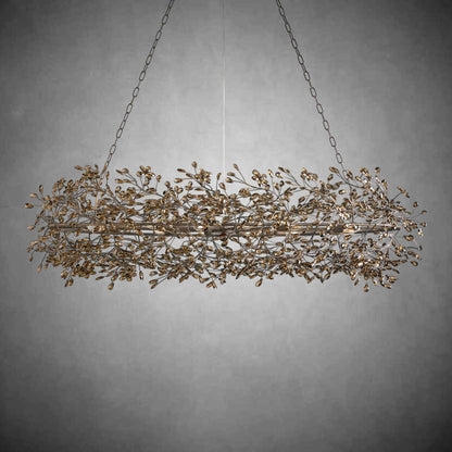 Fiore Oval Chandelier 62'' 74''-Chandelier-morylighting-BRONZE-74"-Morylighting