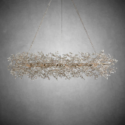 Fiore Oval Chandelier 62'' 74''-Chandelier-morylighting-SILVER-74"-Morylighting