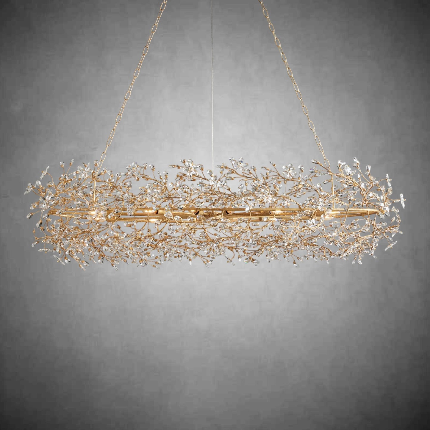 Fiore Oval Chandelier 62'' 74''-Chandelier-morylighting-GOLD-62"-Morylighting