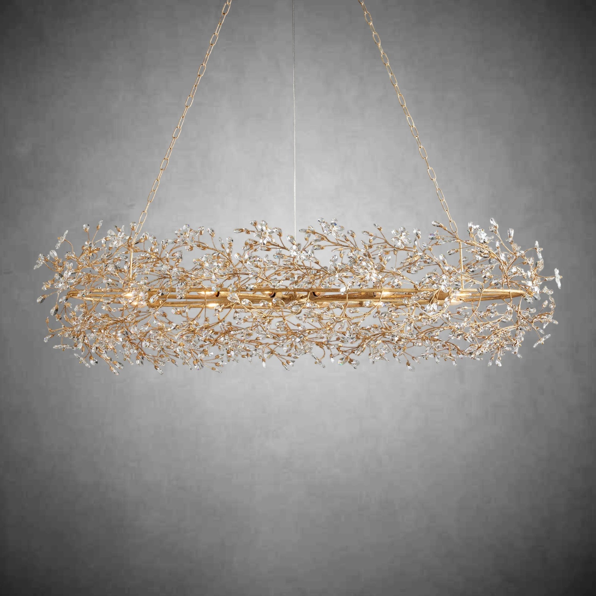 Fiore Oval Chandelier 62'' 74''-Chandelier-morylighting-GOLD-62"-Morylighting