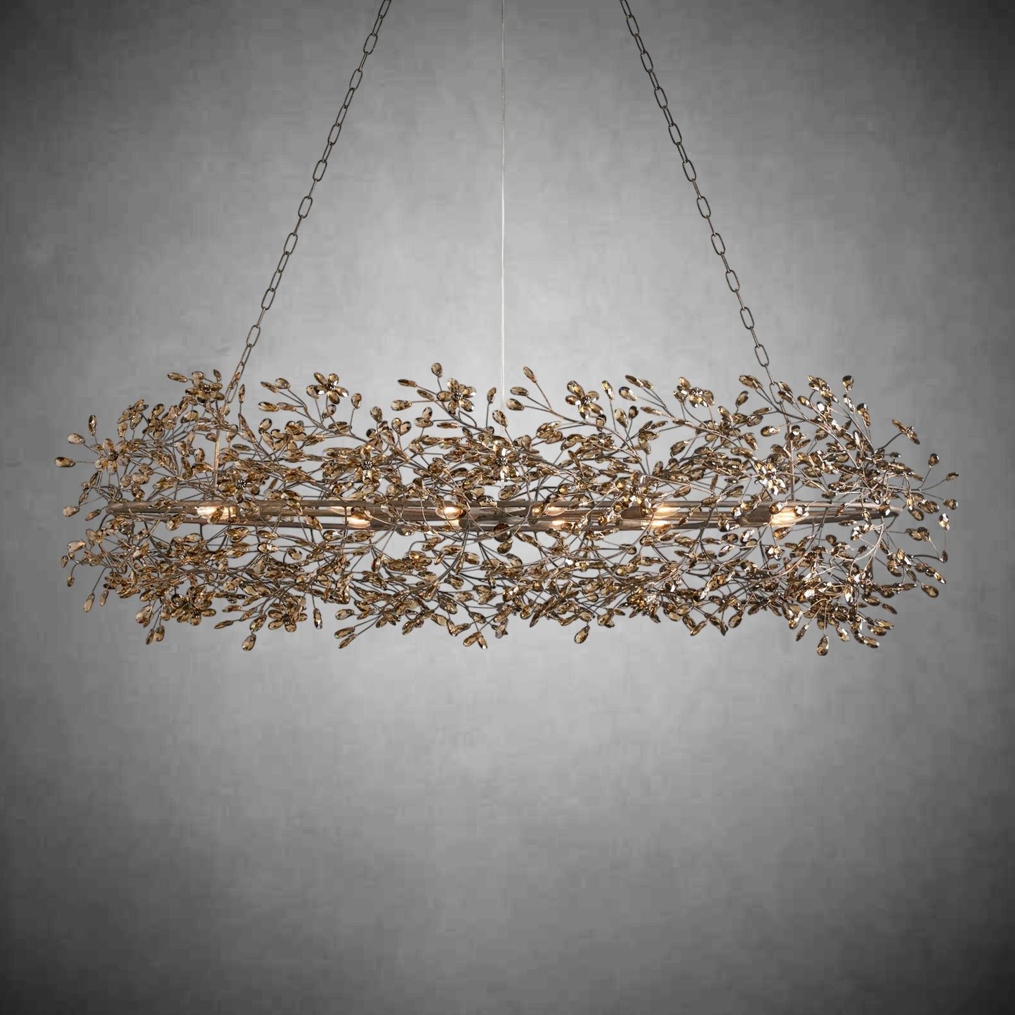 Fiore Oval Chandelier 62'' 74''-Chandelier-morylighting-GOLD-62"-Morylighting