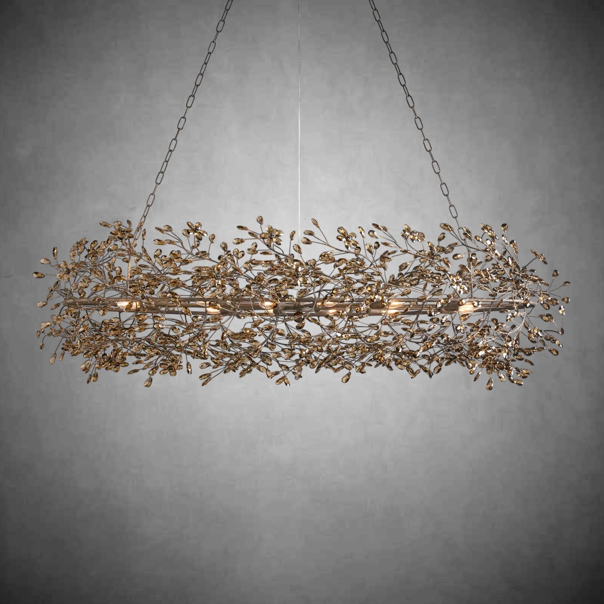 Fiore Oval Chandelier 62'' 74''-Chandelier-morylighting-GOLD-62"-Morylighting