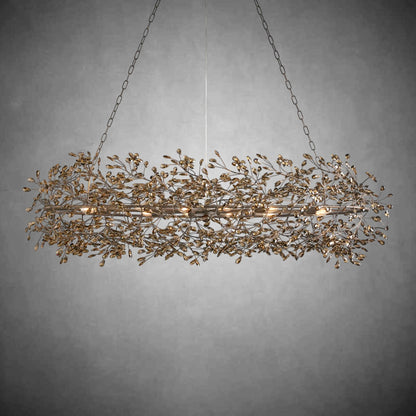 Fiore Oval Chandelier 62'' 74''-Chandelier-morylighting-GOLD-62"-Morylighting