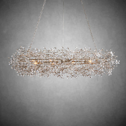 Fiore Oval Chandelier 62'' 74''-Chandelier-morylighting-SILVER-62"-Morylighting