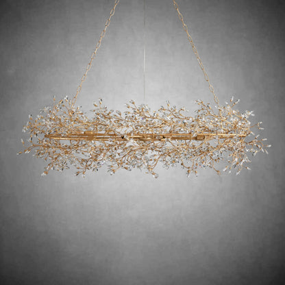 Fiore Oval Chandelier 62'' 74''-Chandelier-morylighting-GOLD-62"-Morylighting