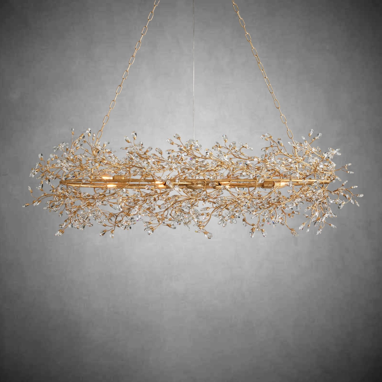Fiore Oval Chandelier 62'' 74''-Chandelier-morylighting-GOLD-62"-Morylighting