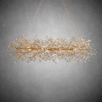 Fiore Oval Chandelier 62'' 74''-Chandelier-morylighting-GOLD-62"-Morylighting