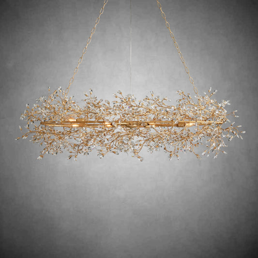 Fiore Oval Chandelier 62'' 74''-Chandelier-morylighting-GOLD-62"-Morylighting