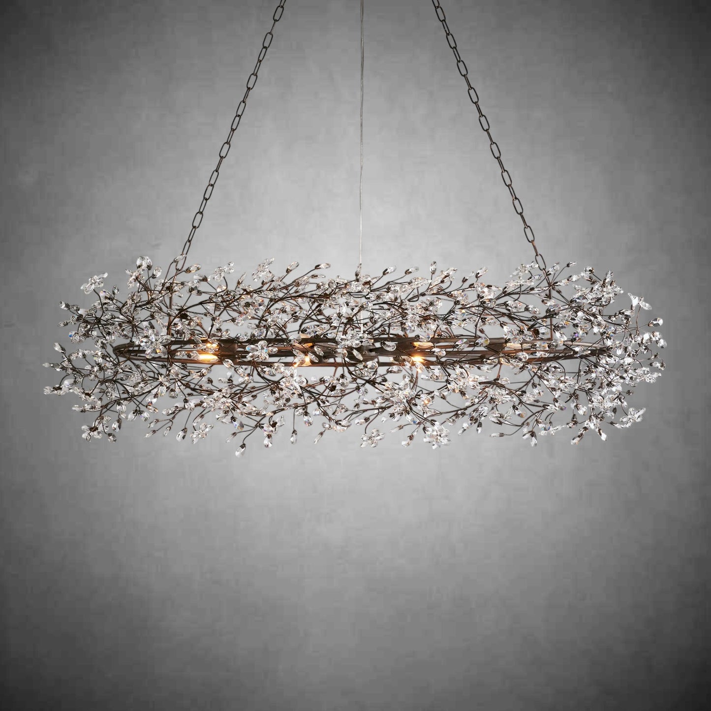 Fiore Oval Chandelier 62'' 74''-Chandelier-morylighting-BRONZE-62"-Morylighting