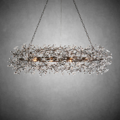 Fiore Oval Chandelier 62'' 74''-Chandelier-morylighting-BRONZE-62"-Morylighting