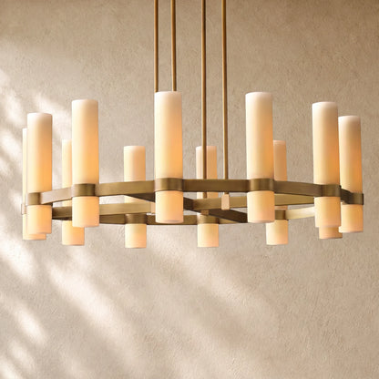 Ravella Round Milk Glass Chandelier