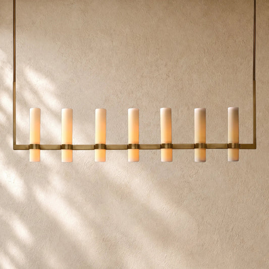 Ravella Linear Milk Glass Chandelier