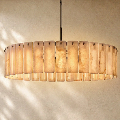 Calametta Onyx Round Alabaster Chandelier 36". 48", 60"