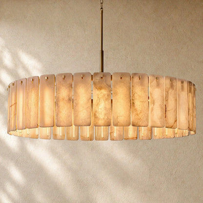Calametta Onyx Round Alabaster Chandelier 36". 48", 60"