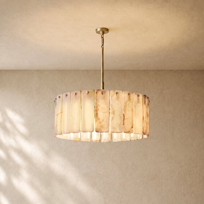 Calametta Onyx Round Alabaster Chandelier 36". 48", 60"