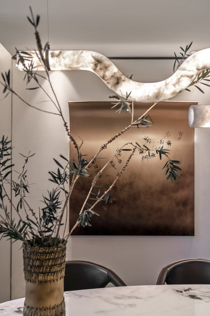 Minimalist Long Cord Ceiling Pendant Alabaster Lighting