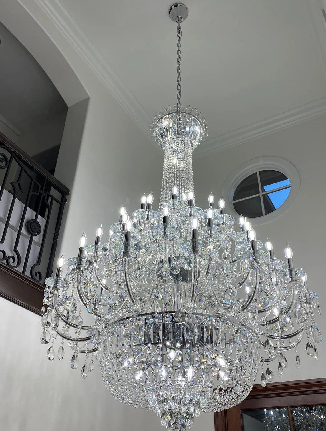 Morylighting Grand Palais Multi-Tier K9 Crystal Chandelier - Background Shot